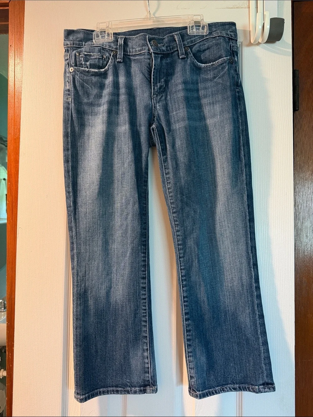 Citizens Of Humanity Medium Blue Cropped Straight Jeans
